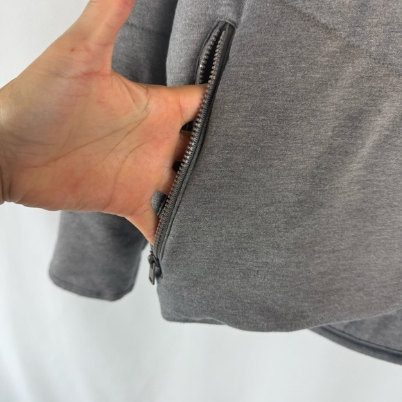 Three Dots Gray Quilted Step Hem Knit Full Zip Jacket Large - Picture 5 of 11